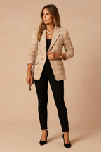 Women’s Double-Breasted Plaid Blazer