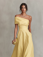 Women’s One-Shoulder Full-Skirt Midi Dress