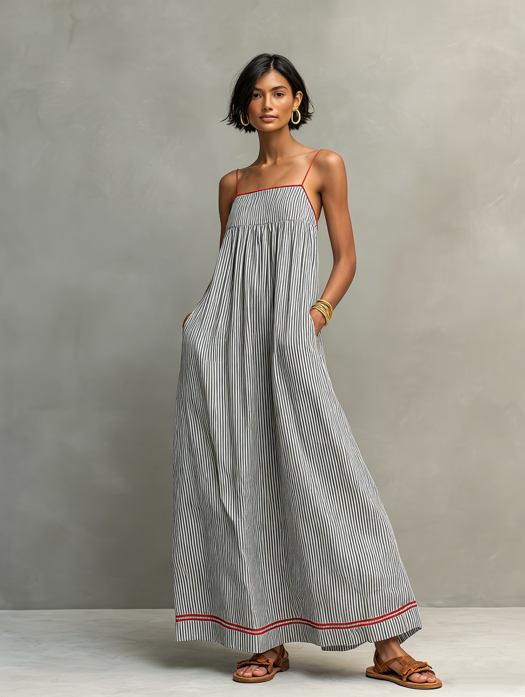 Women’s Striped Cami Maxi Dress