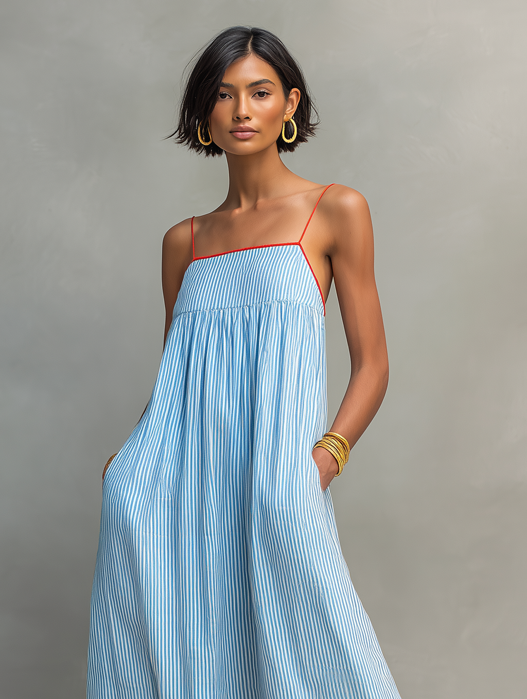 Women’s Striped Cami Maxi Dress