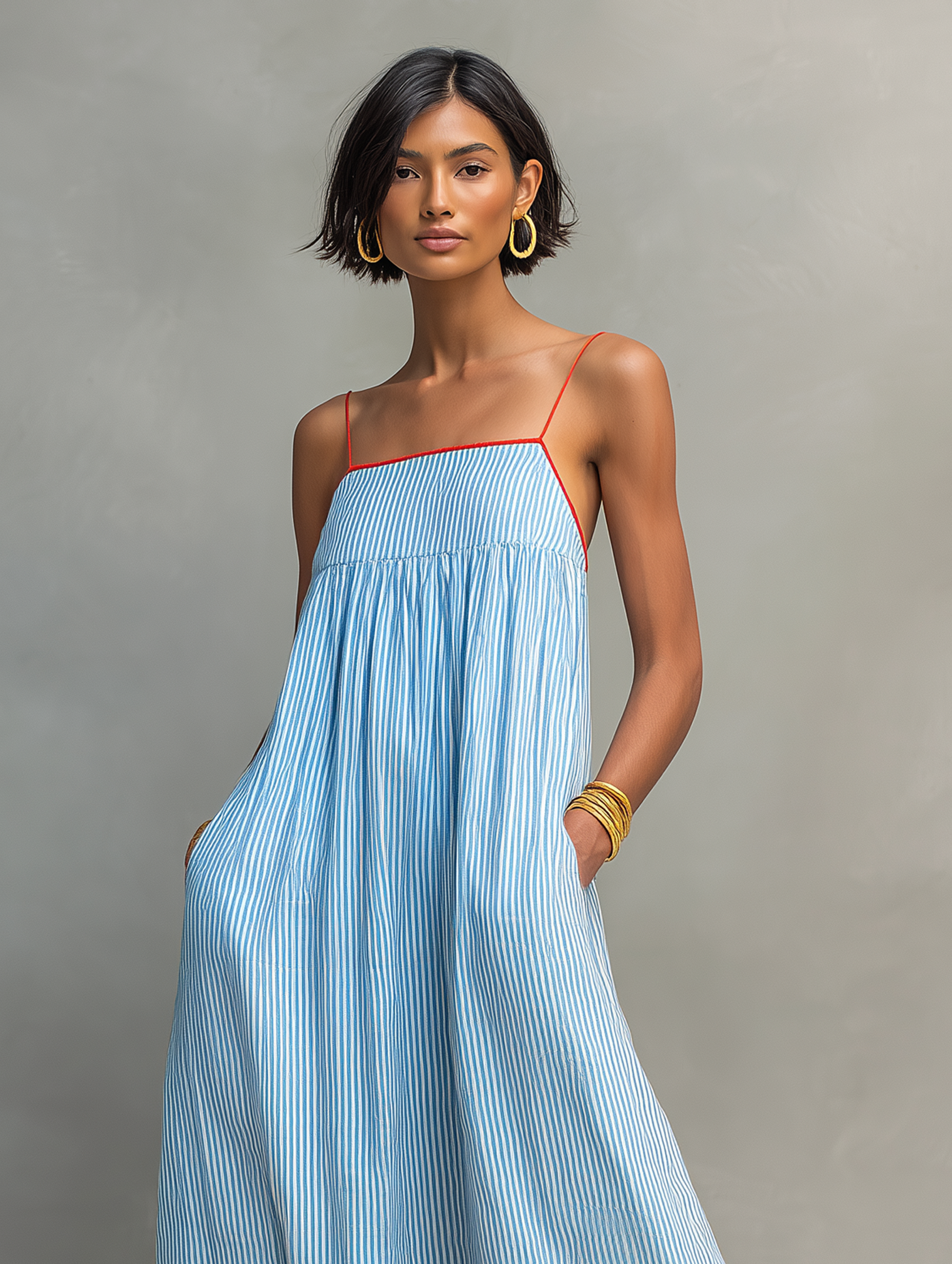 Women’s Striped Cami Maxi Dress