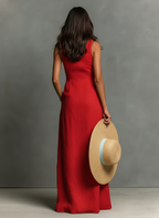Women’s Sleeveless Button-Front Maxi Dress