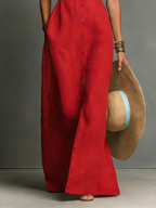Women’s Sleeveless Button-Front Maxi Dress