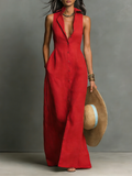 Women’s Sleeveless Button-Front Maxi Dress