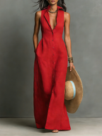 Women’s Sleeveless Button-Front Maxi Dress