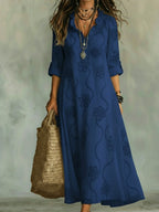 Women's Embroidered Boho Maxi Dress