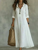Women’s Ruffle V-Neck Maxi Dress