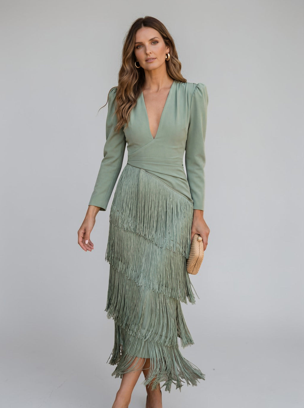 Women's Fringe Maxi Dress Elegant