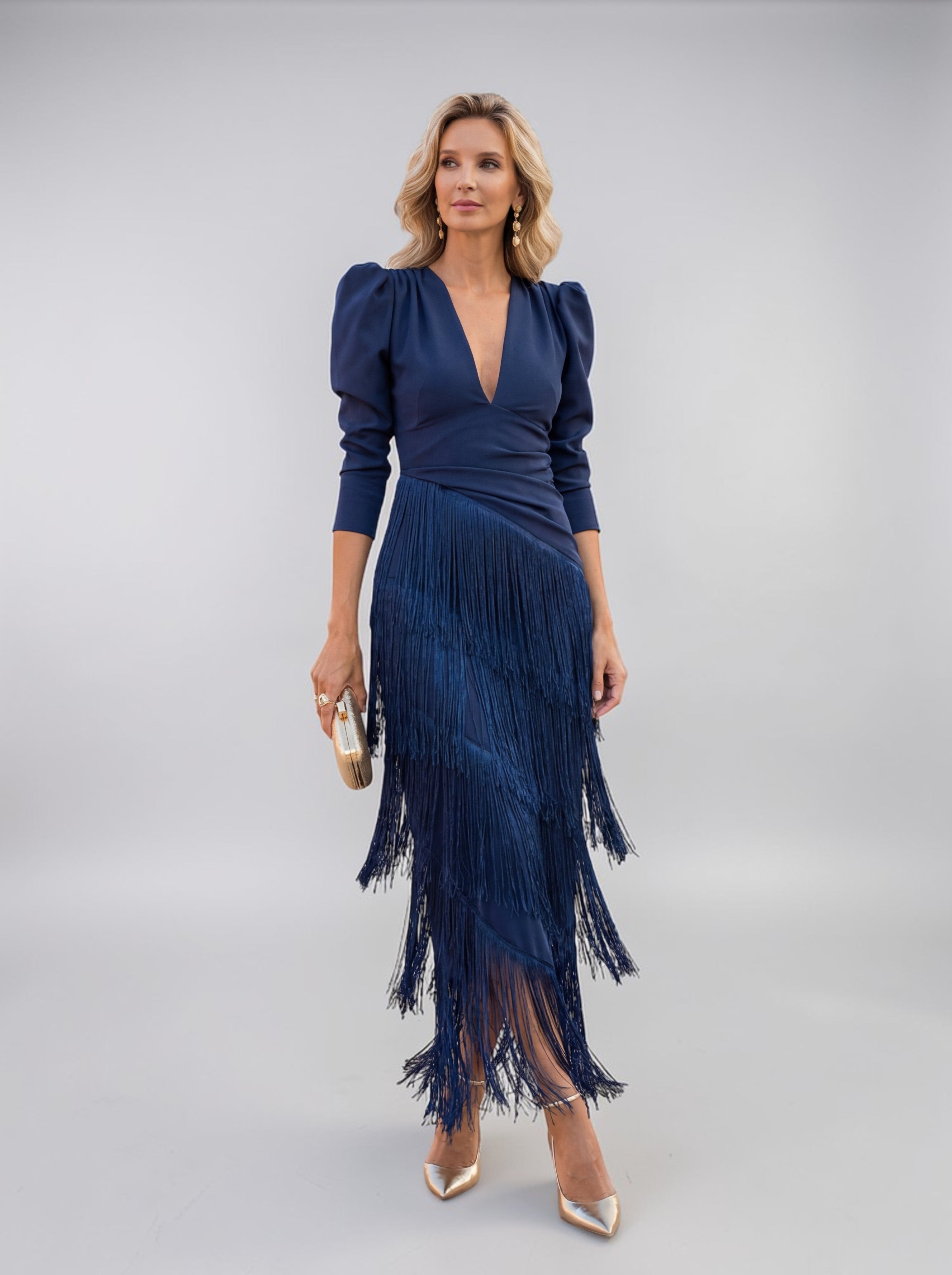 Women's Fringe Maxi Dress Elegant