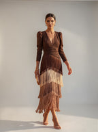 Women's Fringe Maxi Dress Elegant
