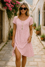Women’s Printed Short Sleeve Midi Dress