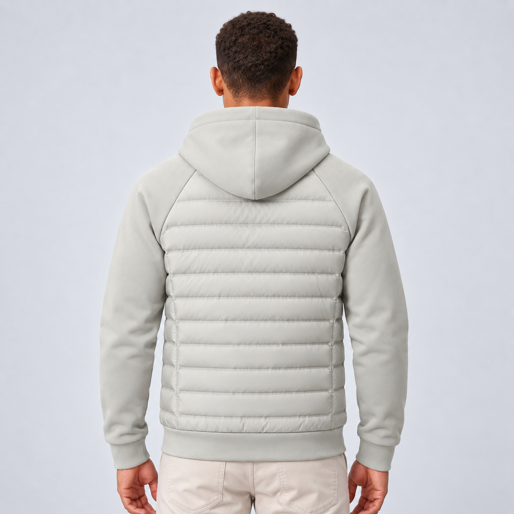 Men's Hooded Quilted Zip-Up Jacket