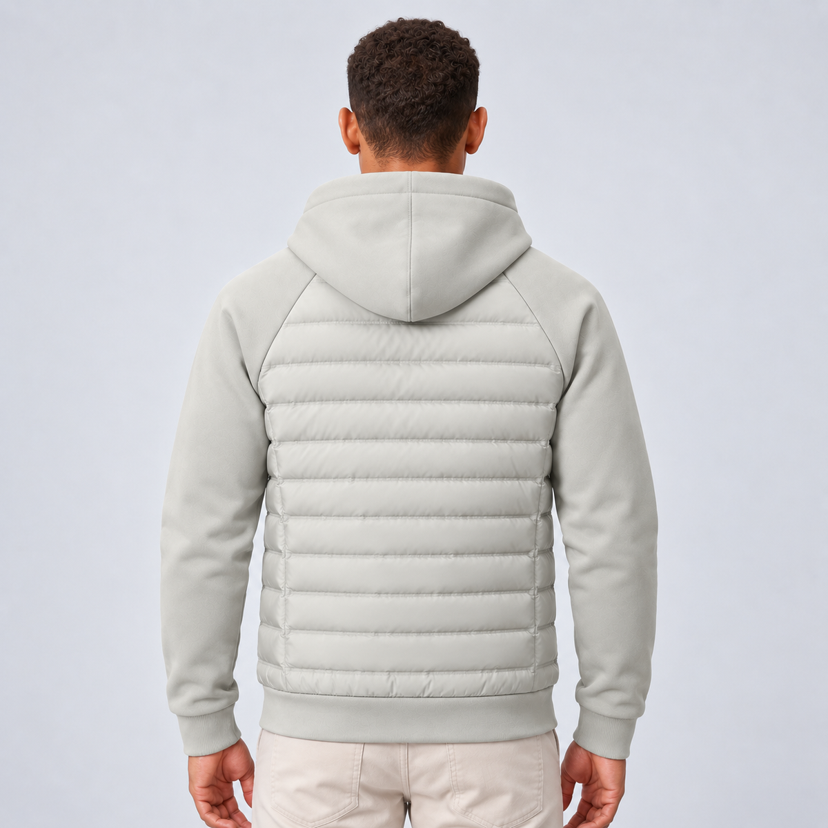 Men's Hooded Quilted Zip-Up Jacket
