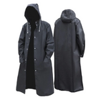 Men’s Long Hooded Coat with Snap Front
