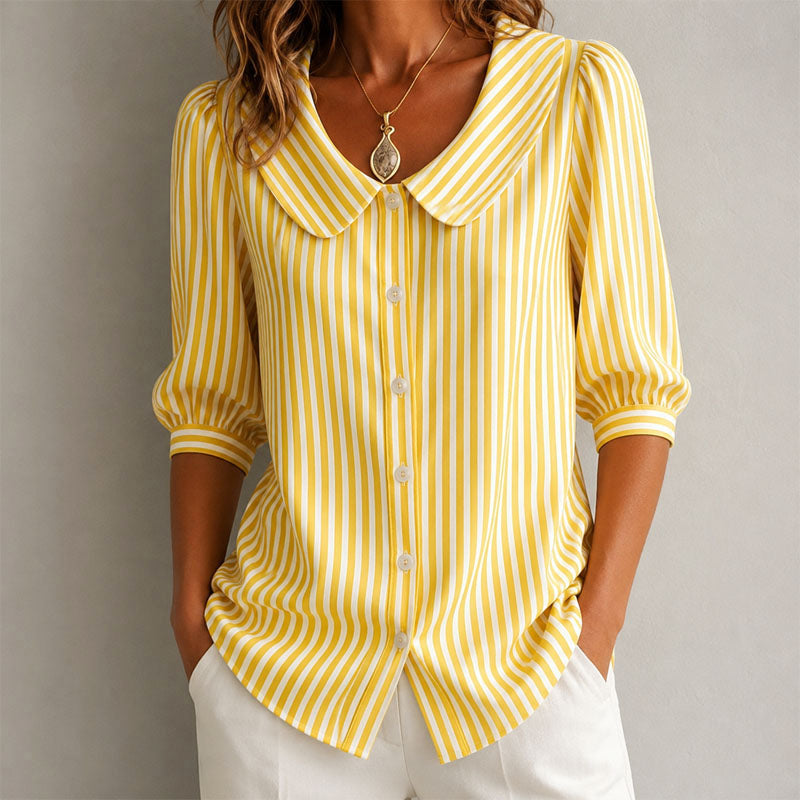 Women’s Striped Button-Up Blouse