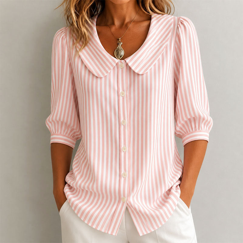 Women’s Striped Button-Up Blouse