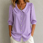 Women’s Striped Button-Up Blouse