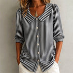 Women’s Striped Button-Up Blouse