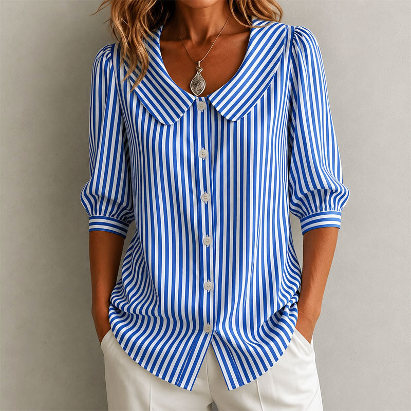 Women’s Striped Button-Up Blouse