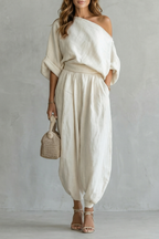 Women's 2 Piece Off Shoulder Pant Set
