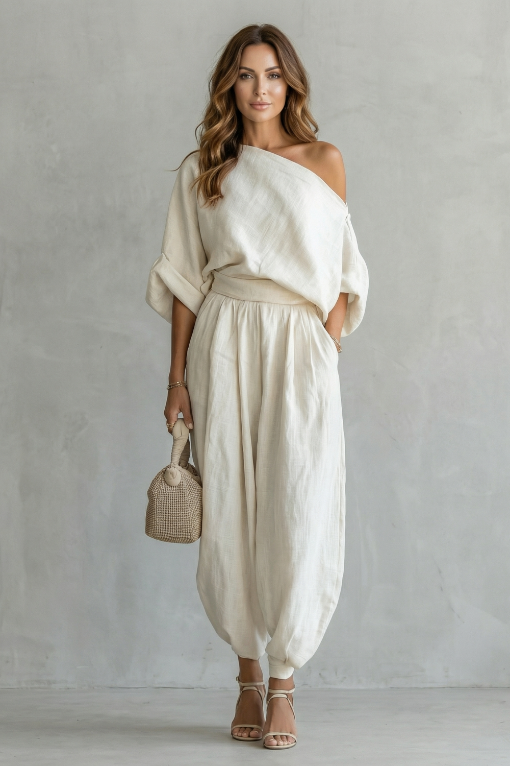 Women's 2 Piece Off Shoulder Pant Set