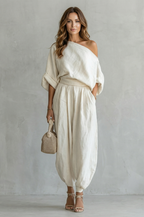 Women's 2 Piece Off Shoulder Pant Set