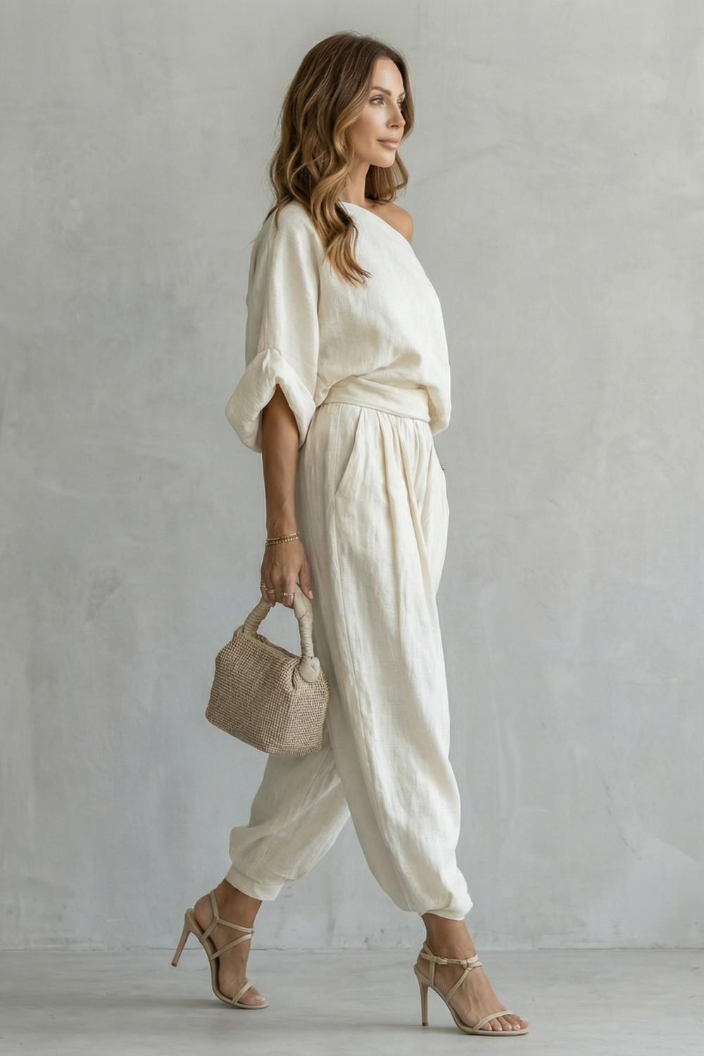 Women's 2 Piece Off Shoulder Pant Set