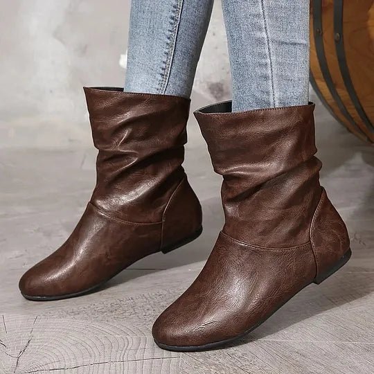 Women’s Slouch Ankle Boots with Low Heel