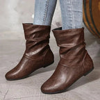 Women’s Slouch Ankle Boots with Low Heel