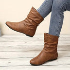 Women’s Slouch Ankle Boots with Low Heel