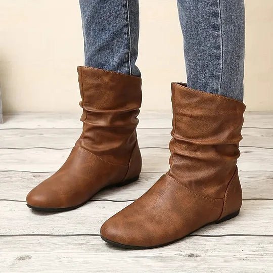Women’s Slouch Ankle Boots with Low Heel