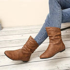 Women’s Slouch Ankle Boots with Low Heel