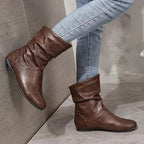 Women’s Slouch Ankle Boots with Low Heel
