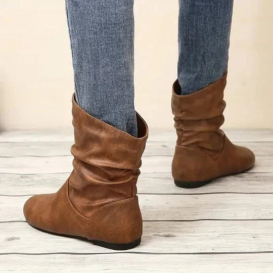 Women’s Slouch Ankle Boots with Low Heel