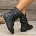 Women’s Slouch Ankle Boots with Low Heel
