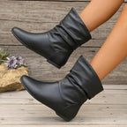 Women’s Slouch Ankle Boots with Low Heel