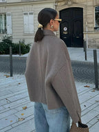 Women’s Oversized Collared Button-Front Jacket