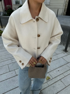Women’s Oversized Collared Button-Front Jacket