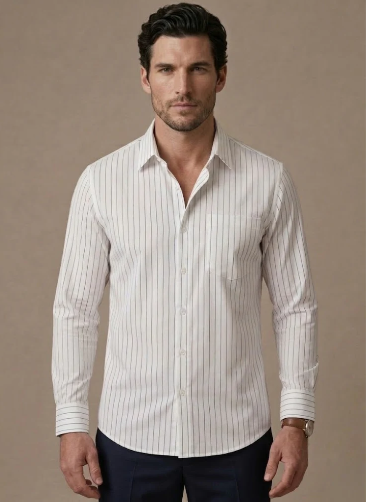 Men's Long Sleeve Button-Up Dress Shirt
