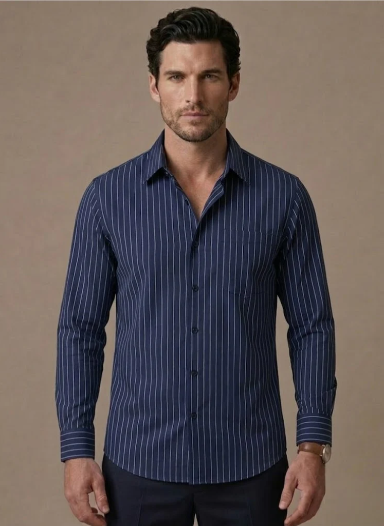 Men's Long Sleeve Button-Up Dress Shirt