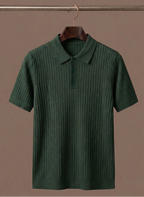 Men's Ribbed Short Sleeve Polo Shirt