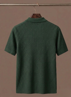 Men's Ribbed Short Sleeve Polo Shirt
