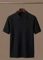Men's Ribbed Short Sleeve Polo Shirt
