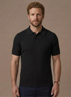 Men's Ribbed Short Sleeve Polo Shirt