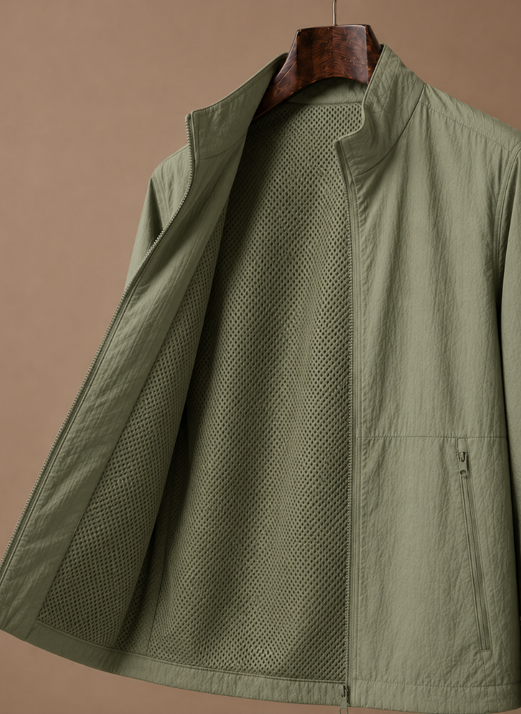 Men's Zip Front Stand Collar Jacket