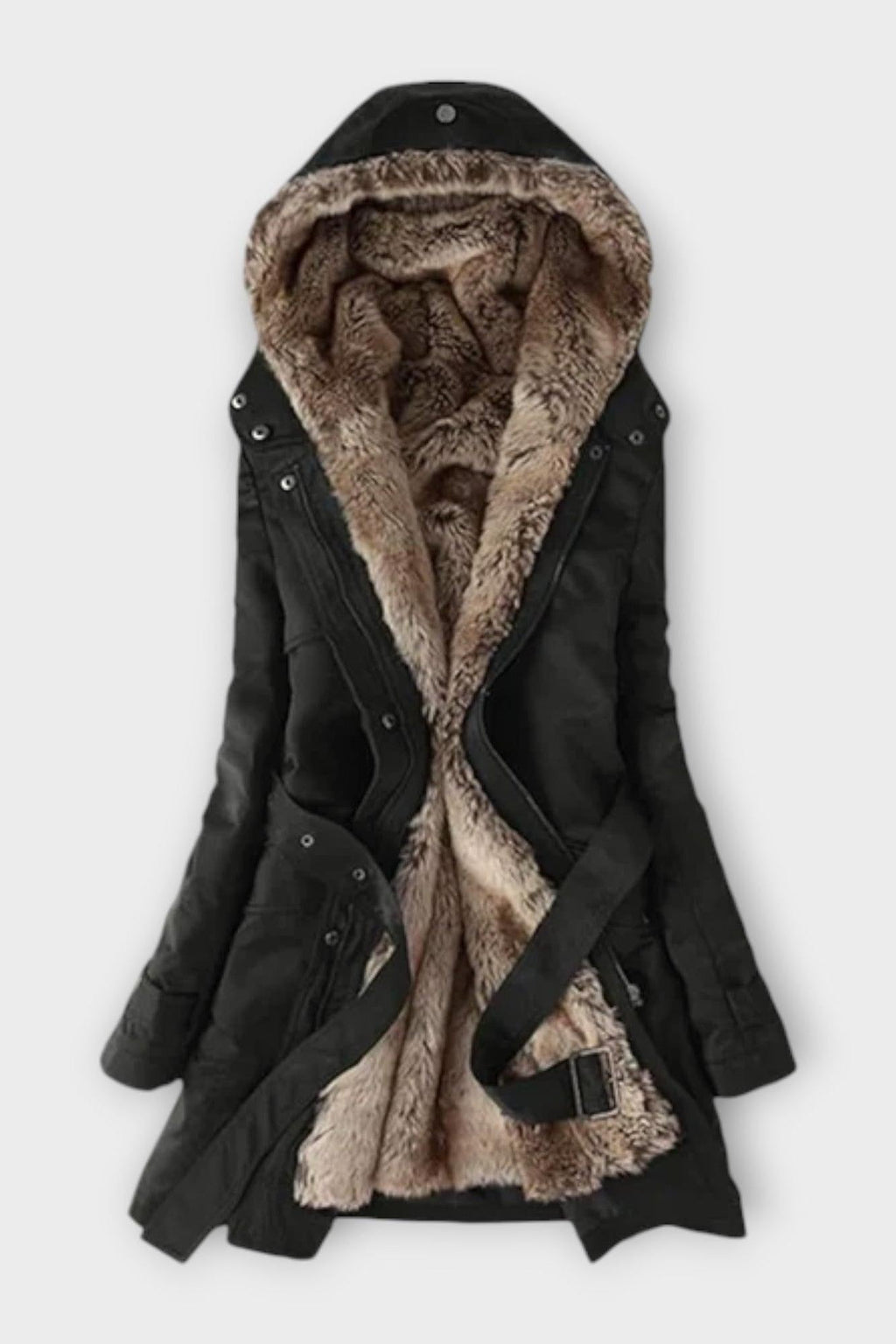 Women’s Hooded Longline Jacket with Belt
