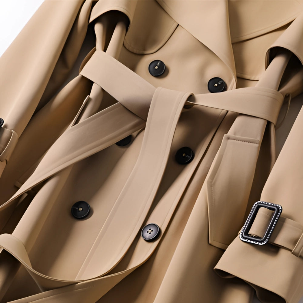 Women's Belted Double-Breasted Trench Coat
