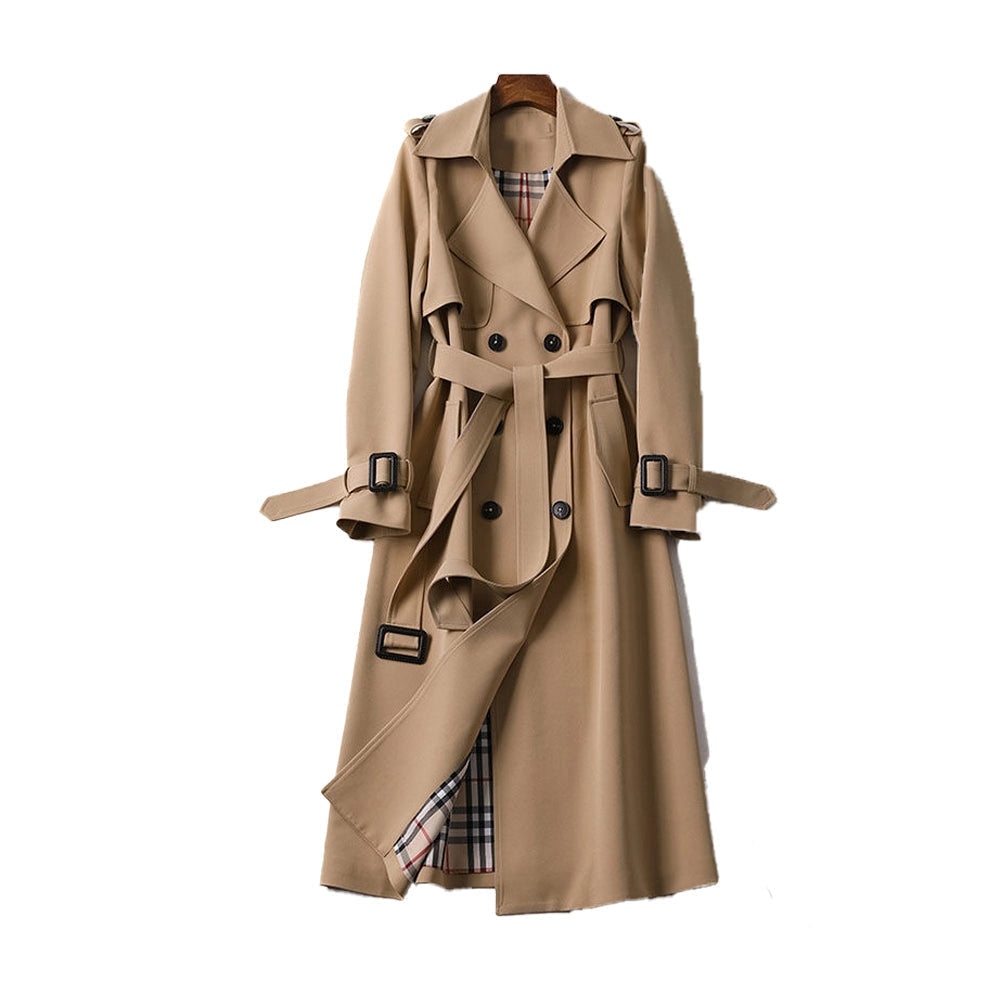 Women's Belted Double-Breasted Trench Coat