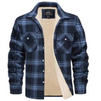 Men's Plaid Button Front Shirt Jacket