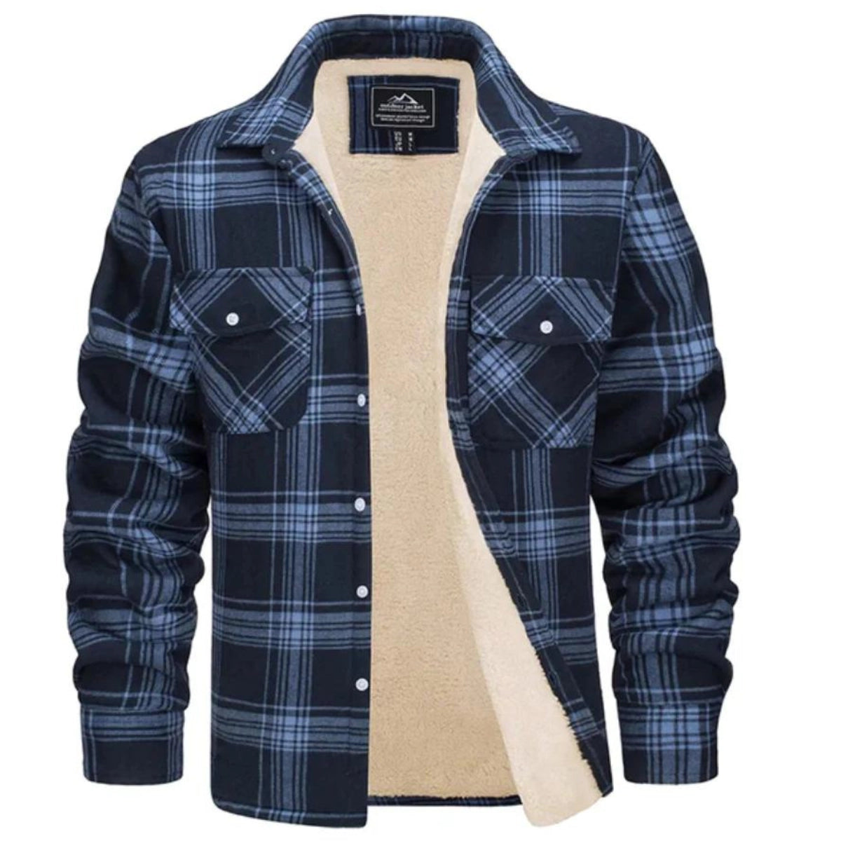 Men's Plaid Button Front Shirt Jacket